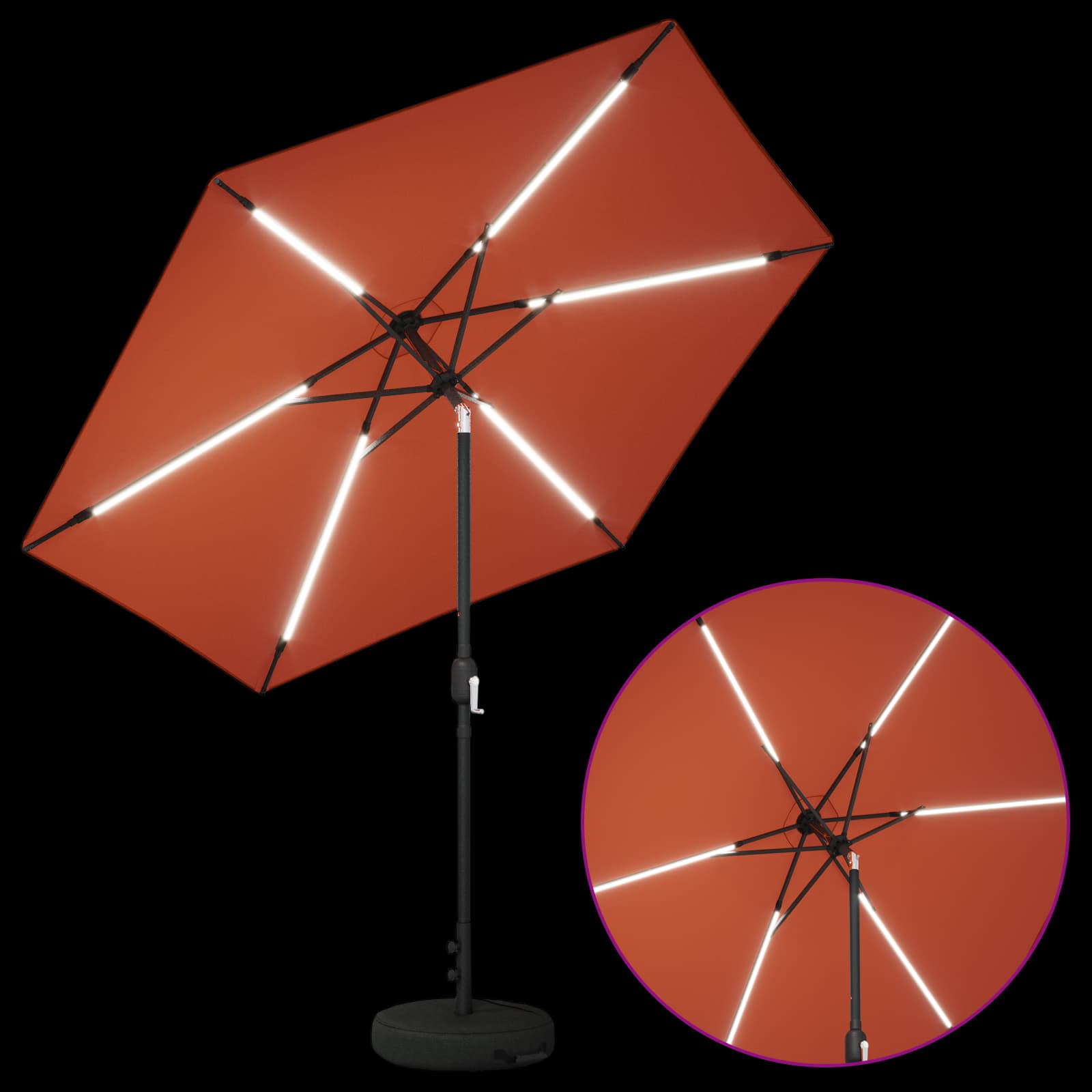 Garten Sonnenschirm mit LED-Lichtern 270 x 270 cm Polyester