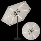 Garten Sonnenschirm mit LED-Lichtern 270 x 270 cm Polyester