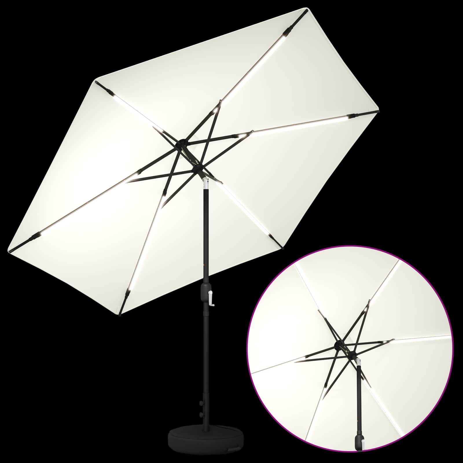 Garten Sonnenschirm mit LED-Lichtern 300 x 300 cm Polyester