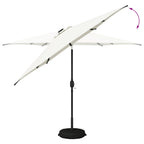 Garten Sonnenschirm mit LED-Lichtern 300 x 300 cm Polyester