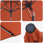 Garten Sonnenschirm mit LED-Lichtern 300 x 300 cm Polyester