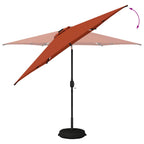 Garten Sonnenschirm mit LED-Lichtern 300 x 300 cm Polyester