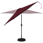 Garten Sonnenschirm mit LED-Lichtern 300 x 300 cm Polyester