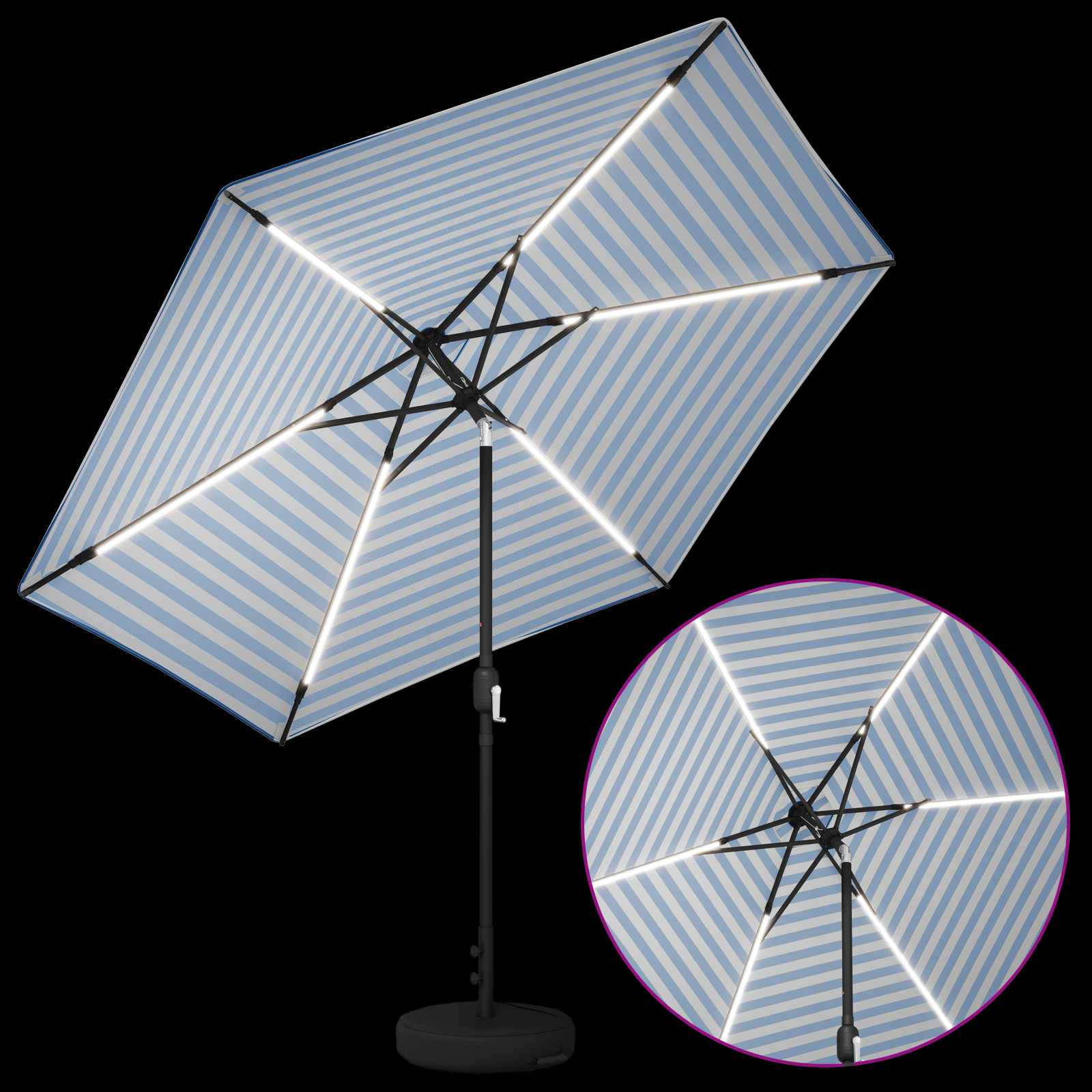Garten Sonnenschirm mit LED-Lichtern 300 x 300 cm Polyester