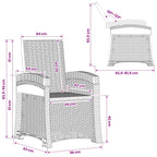 Garten-Liegesessel Rattan-Optik Weiß PP