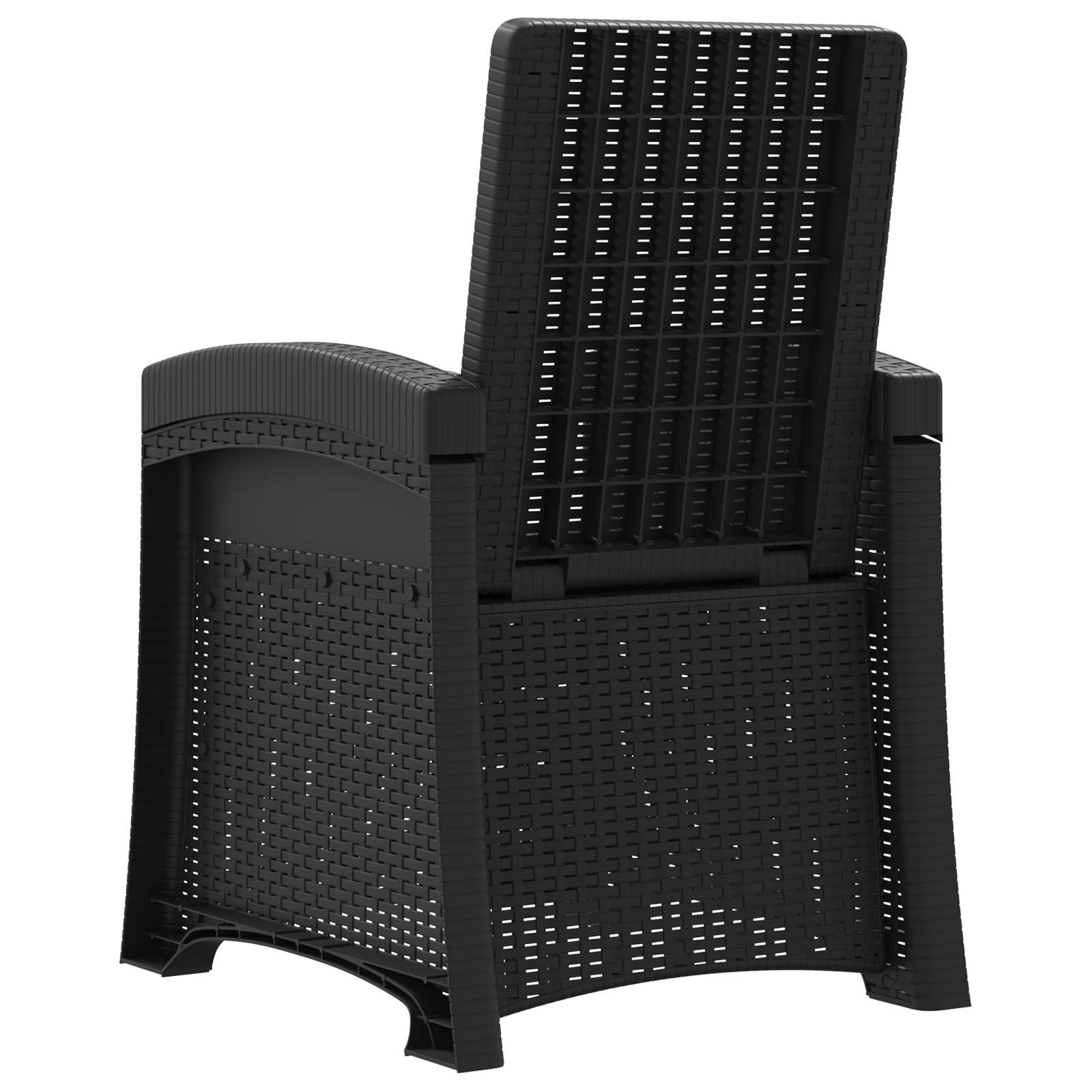 Liegesessel Garten Rattan-Optik 2 pcs Anthrazit PP