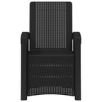 Liegesessel Garten Rattan-Optik 2 pcs Anthrazit PP