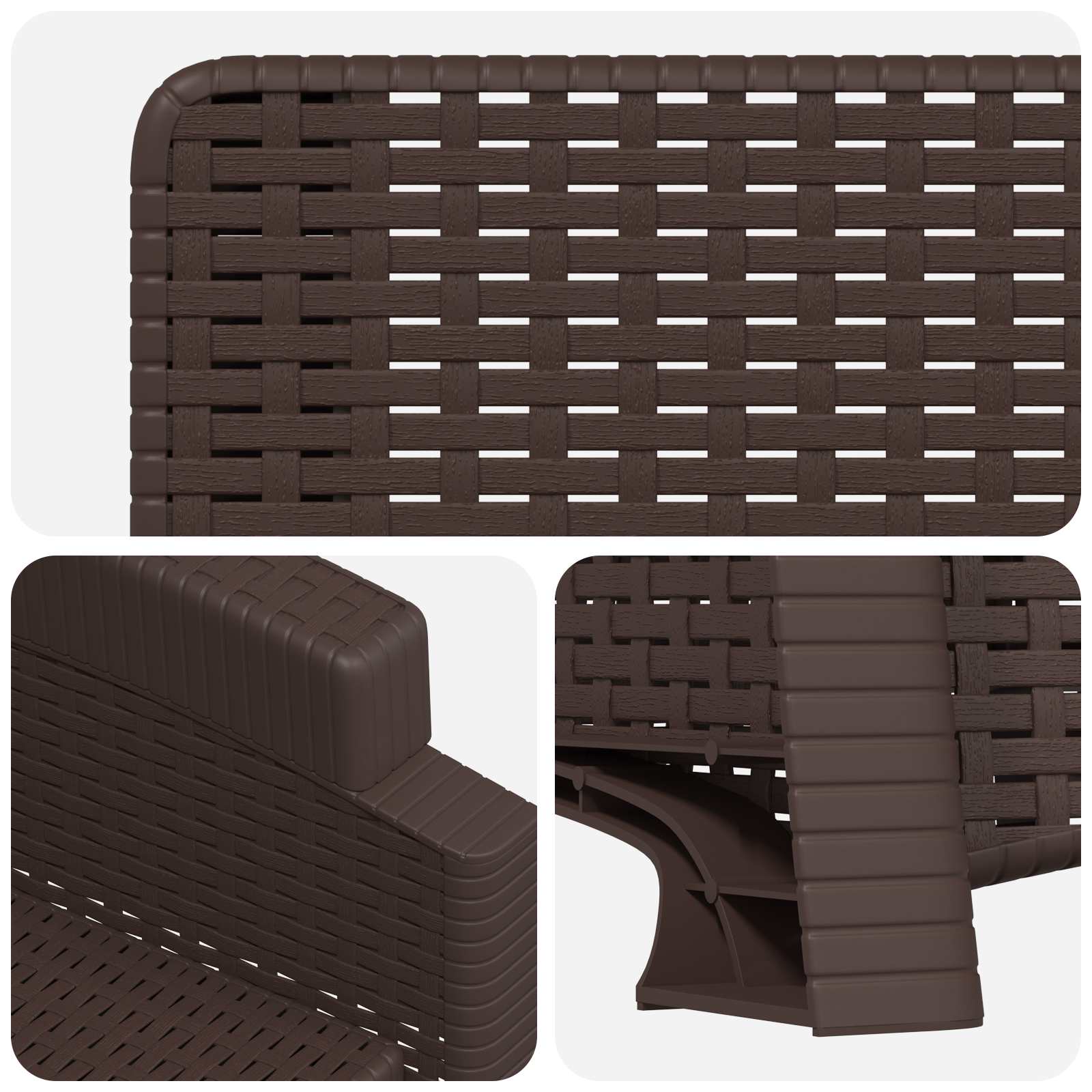 Liegesessel Garten Rattan-Optik 2 pcs Braun PP