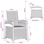 Liegesessel Garten Rattan-Optik 2 pcs Braun PP