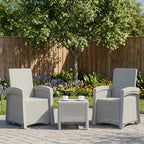 Liegesessel Garten Rattan-Optik 2 pcs Weiß PP