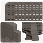 Liegesessel Garten Rattan-Optik 2 pcs Hellgrau PP