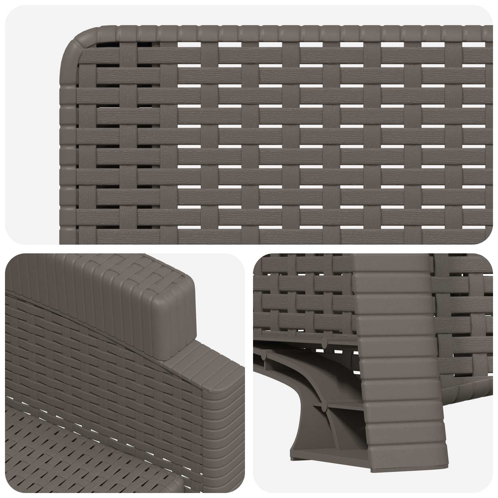 Liegesessel Garten Rattan-Optik 2 pcs Hellgrau PP