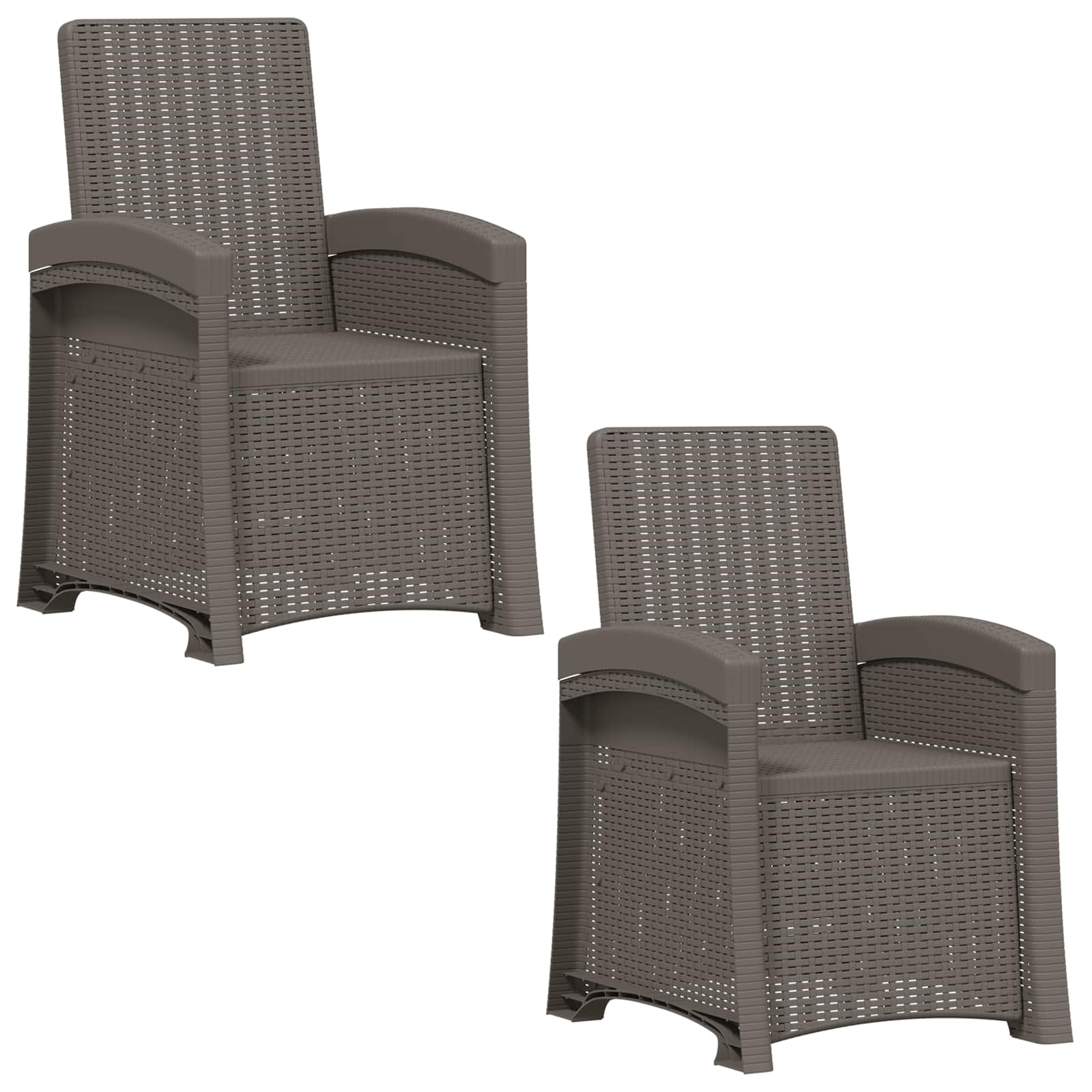 Liegesessel Garten Rattan-Optik 2 pcs Hellgrau PP
