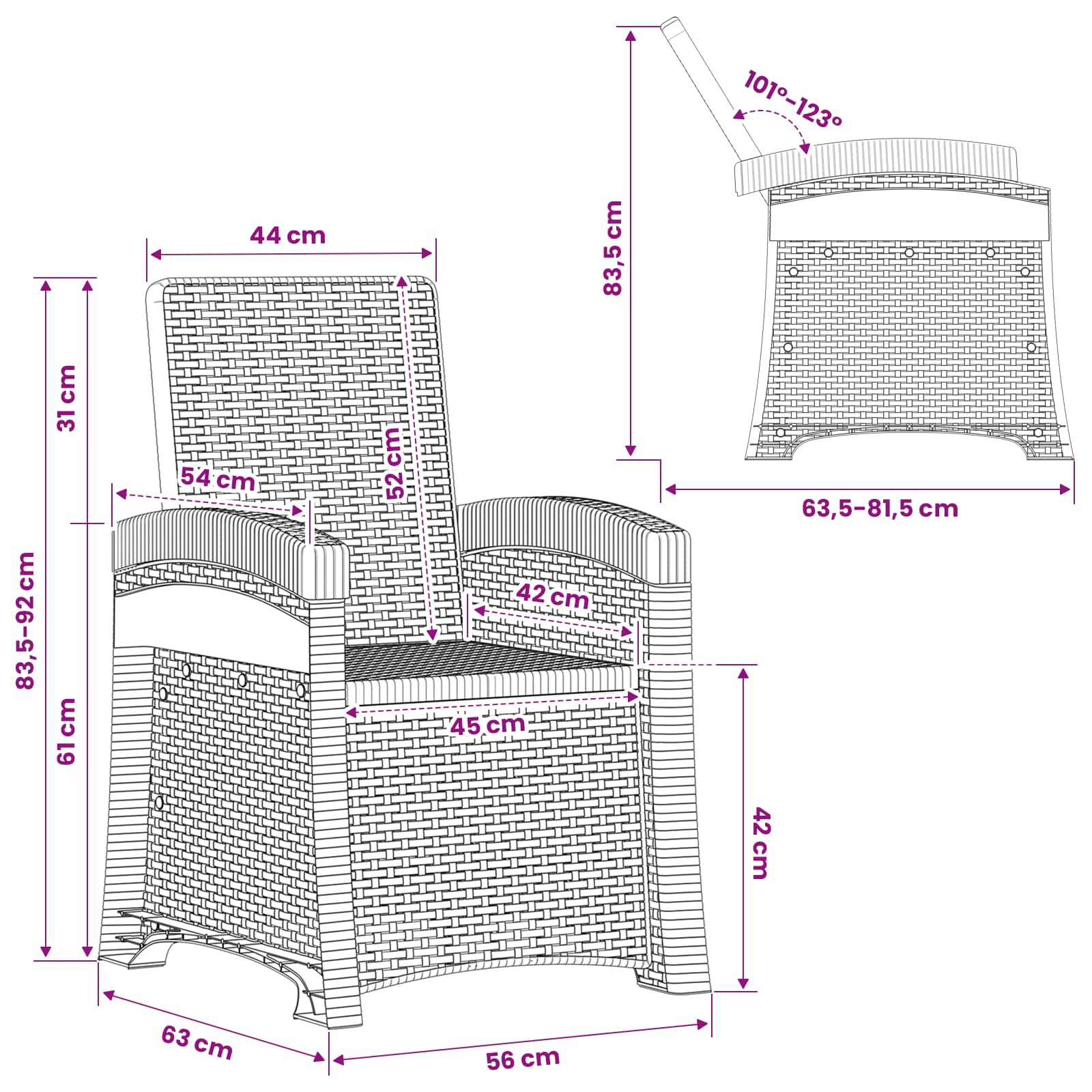 Liegesessel Garten Rattan-Optik 2 pcs Hellgrau PP