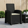 Liegesessel Garten Rattan-Optik Anthrazit und Creme PP