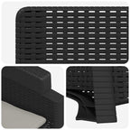Liegesessel Garten Rattan-Optik Anthrazit und Hellgrau PP