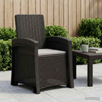 Liegesessel Garten Rattan-Optik Anthrazit und Hellgrau PP