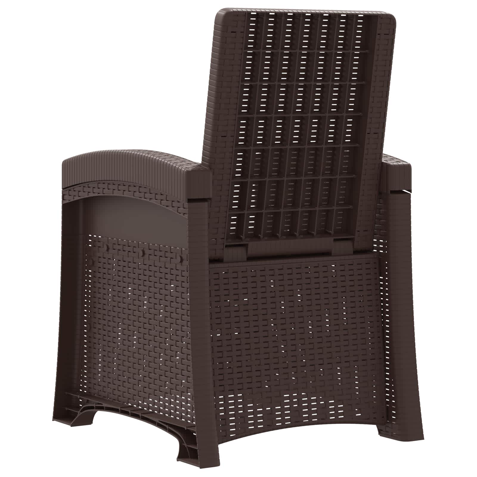 Liegesessel Garten Rattan-Optik Braun und Creme PP