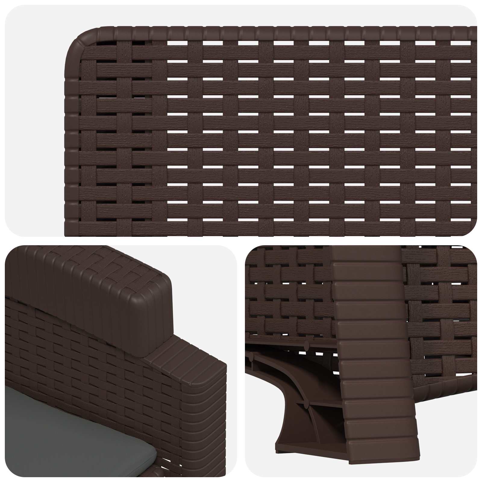 Liegesessel Garten Rattan-Optik Braun und Anthrazit PP