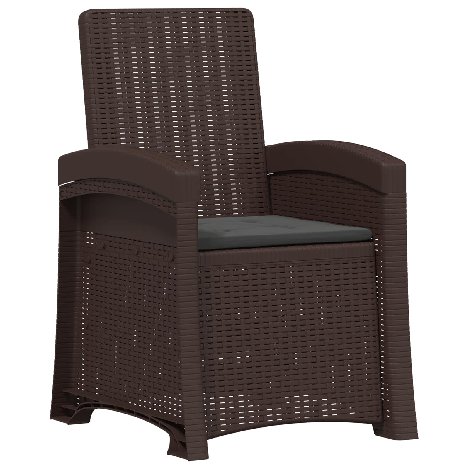 Liegesessel Garten Rattan-Optik Braun und Anthrazit PP