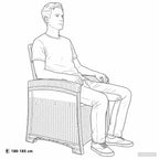 Liegesessel Garten Rattan-Optik Braun und Anthrazit PP