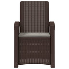Liegesessel Garten Rattan-Optik Braun und Hellgrau PP