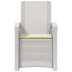 Liegesessel Garten Rattan-Optik Weiß und Creme PP