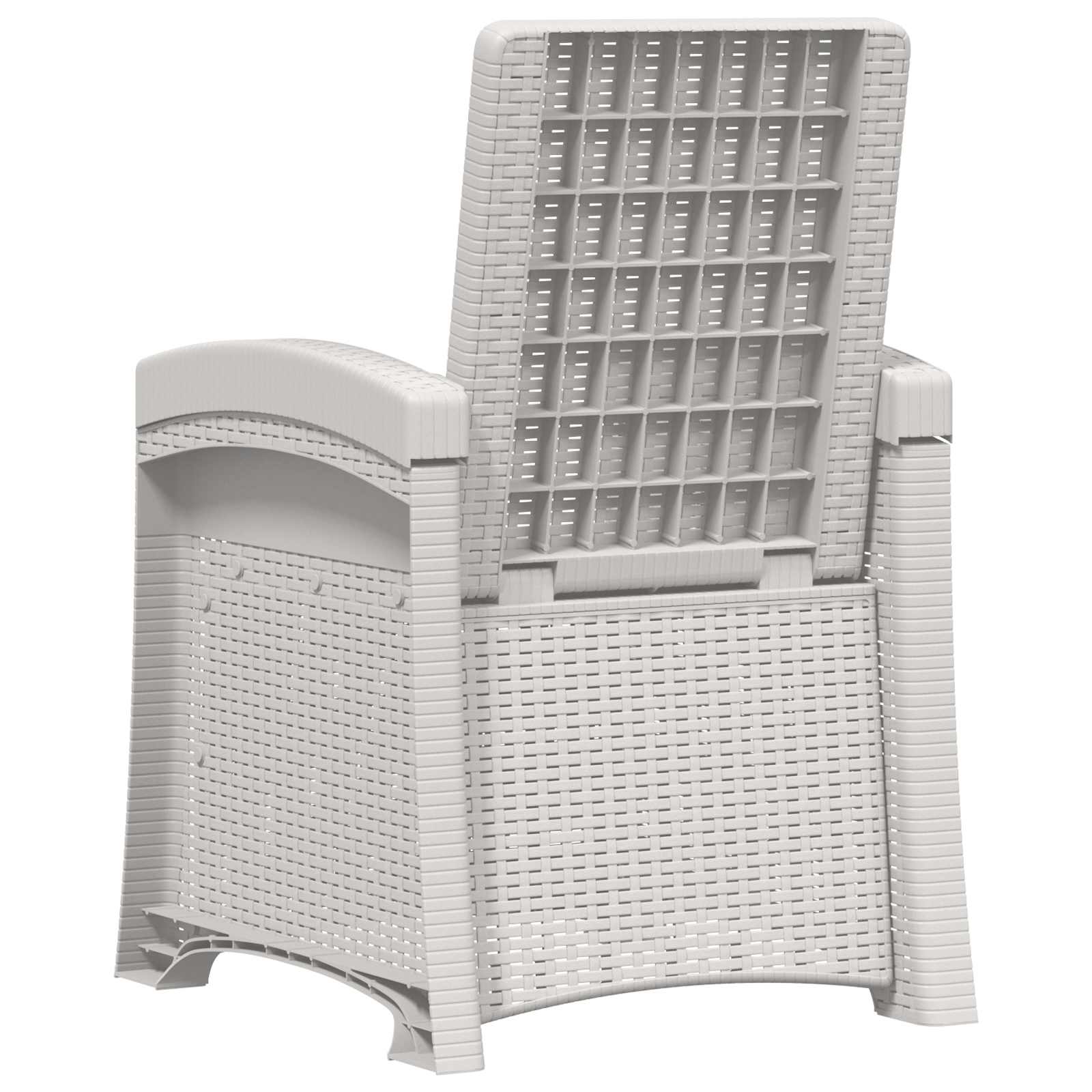Liegesessel Garten Rattan-Optik Weiß und Anthrazit PP