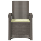 Liegesessel Garten Rattan-Optik Hellgrau und Creme PP