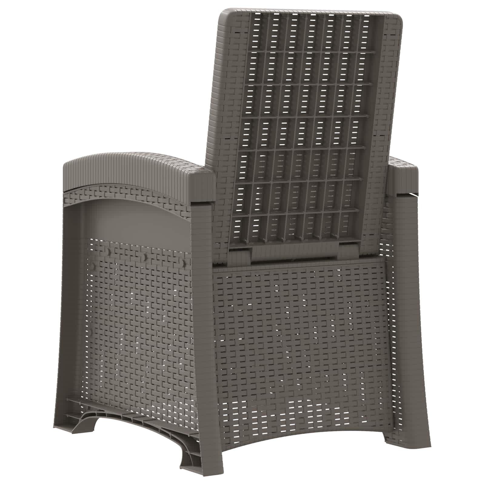 Liegesessel Garten Rattan-Optik Hellgrau und Anthrazit PP