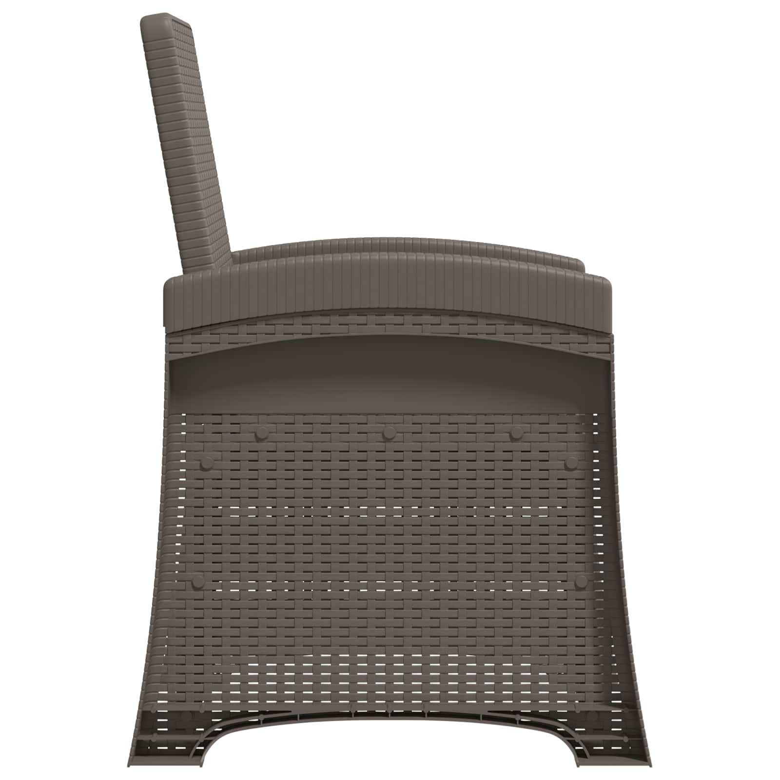 Liegesessel Garten Rattan-Optik Hellgrau und Anthrazit PP
