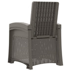 Liegesessel Garten Rattan-Optik Hellgrau und Taupe PP