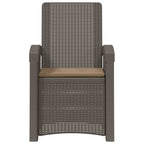 Liegesessel Garten Rattan-Optik Hellgrau und Taupe PP