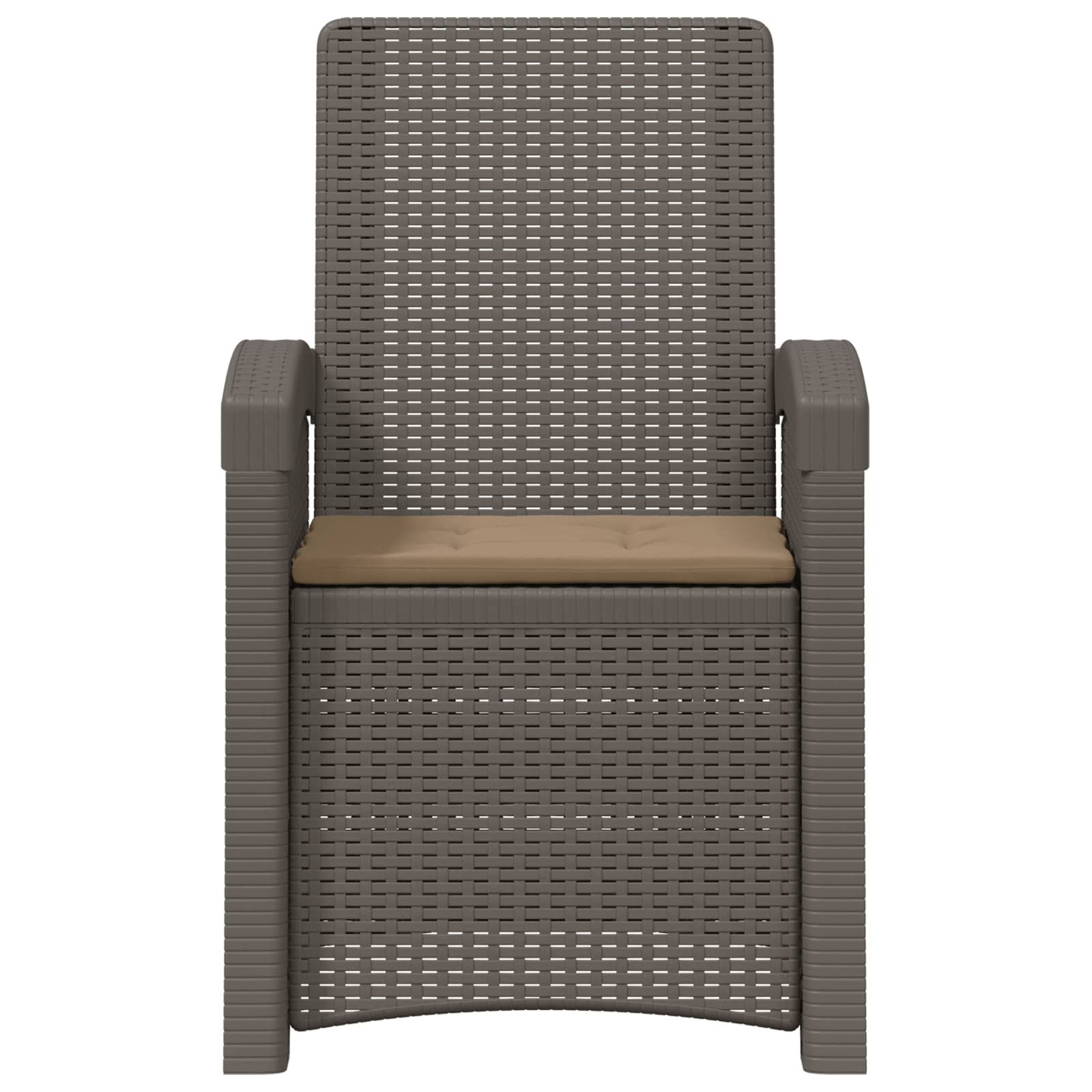 Liegesessel Garten Rattan-Optik Hellgrau und Taupe PP