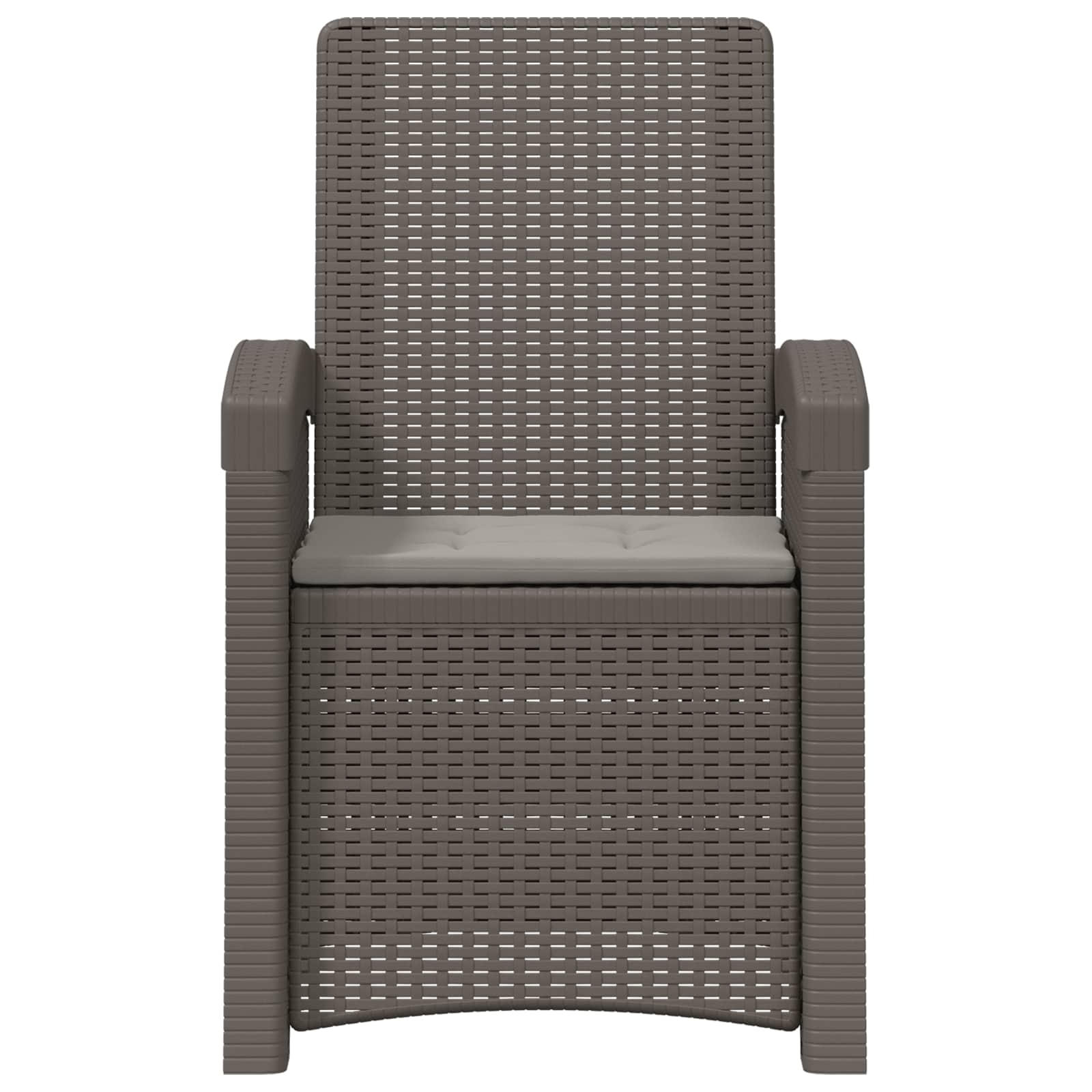 Liegesessel Garten Rattan-Optik Hellgrau PP