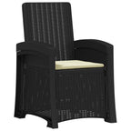 Liegesessel Garten Rattan-Optik 2 pcs Anthrazit und Creme PP