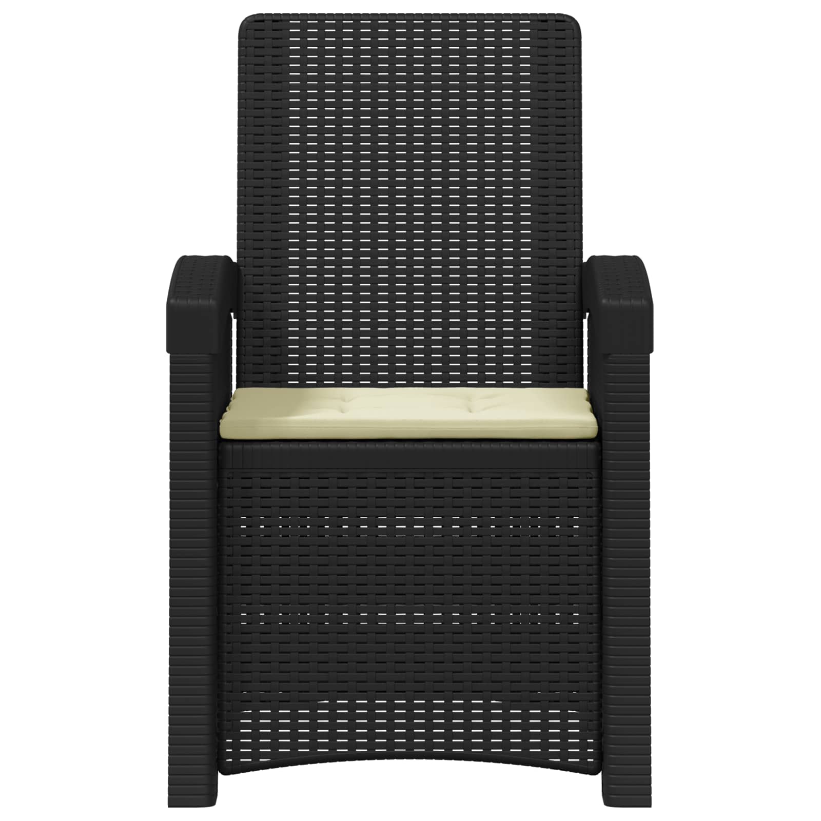 Liegesessel Garten Rattan-Optik 2 pcs Anthrazit und Creme PP