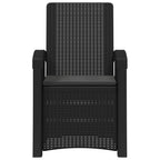 Liegesessel Garten Rattan-Optik 2 pcs Anthrazit PP