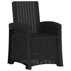 Liegesessel Garten Rattan-Optik 2 pcs Anthrazit und Hellgrau PP