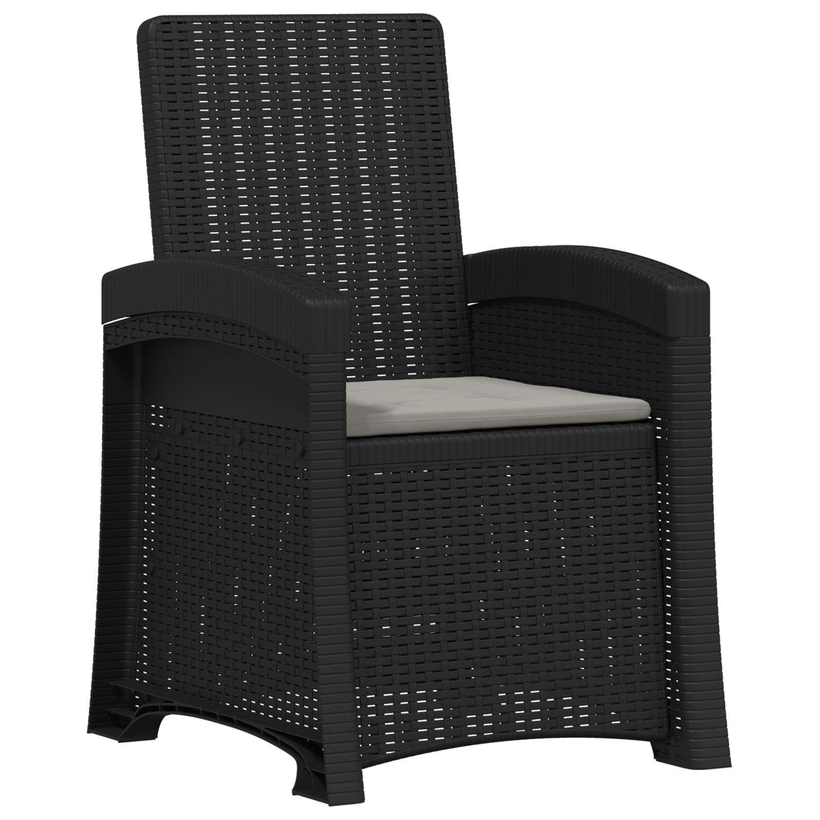 Liegesessel Garten Rattan-Optik 2 pcs Anthrazit und Hellgrau PP