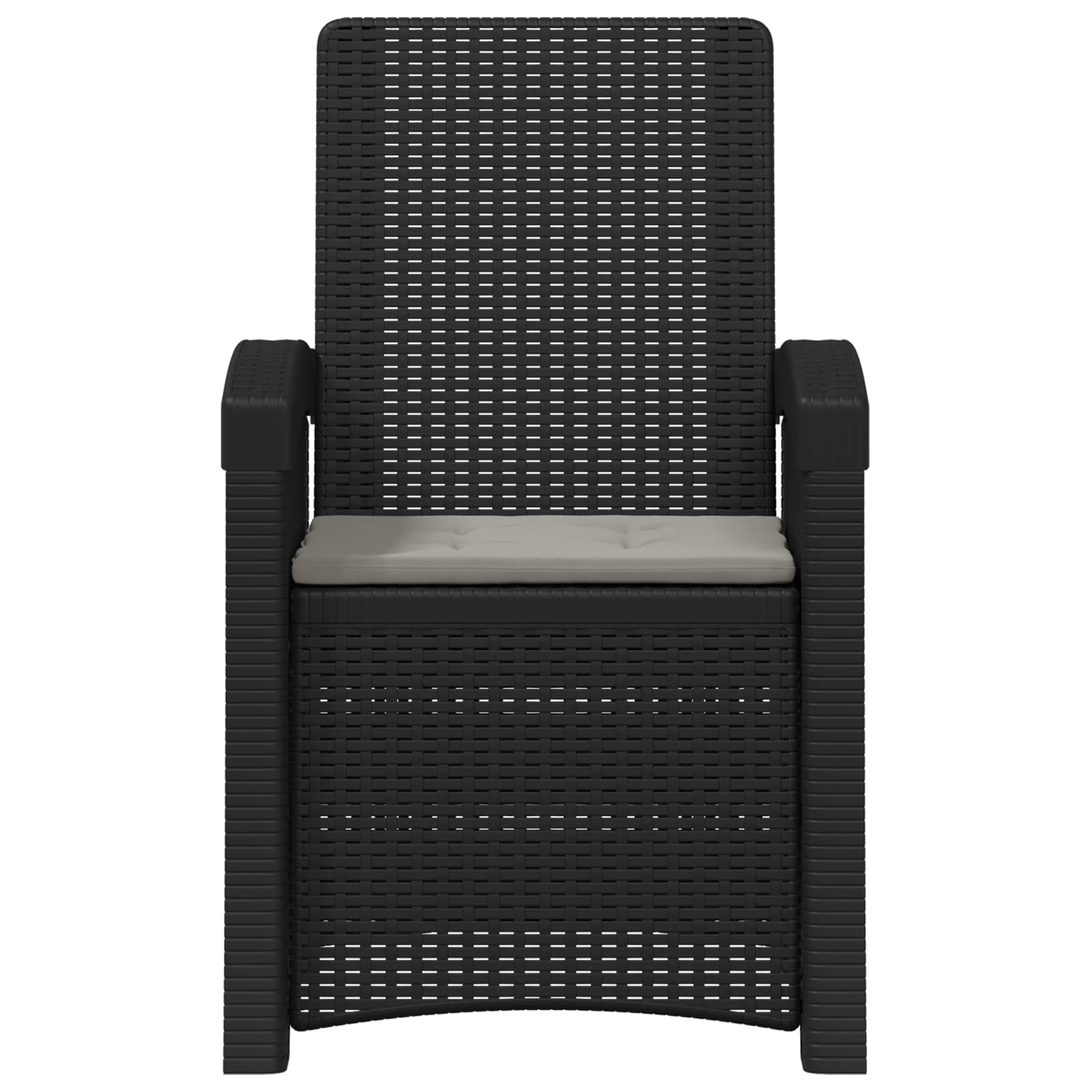 Liegesessel Garten Rattan-Optik 2 pcs Anthrazit und Hellgrau PP