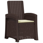 Liegesessel Garten Rattan-Optik 2 pcs Braun und Creme PP