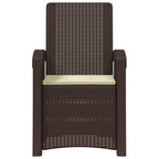 Liegesessel Garten Rattan-Optik 2 pcs Braun und Creme PP