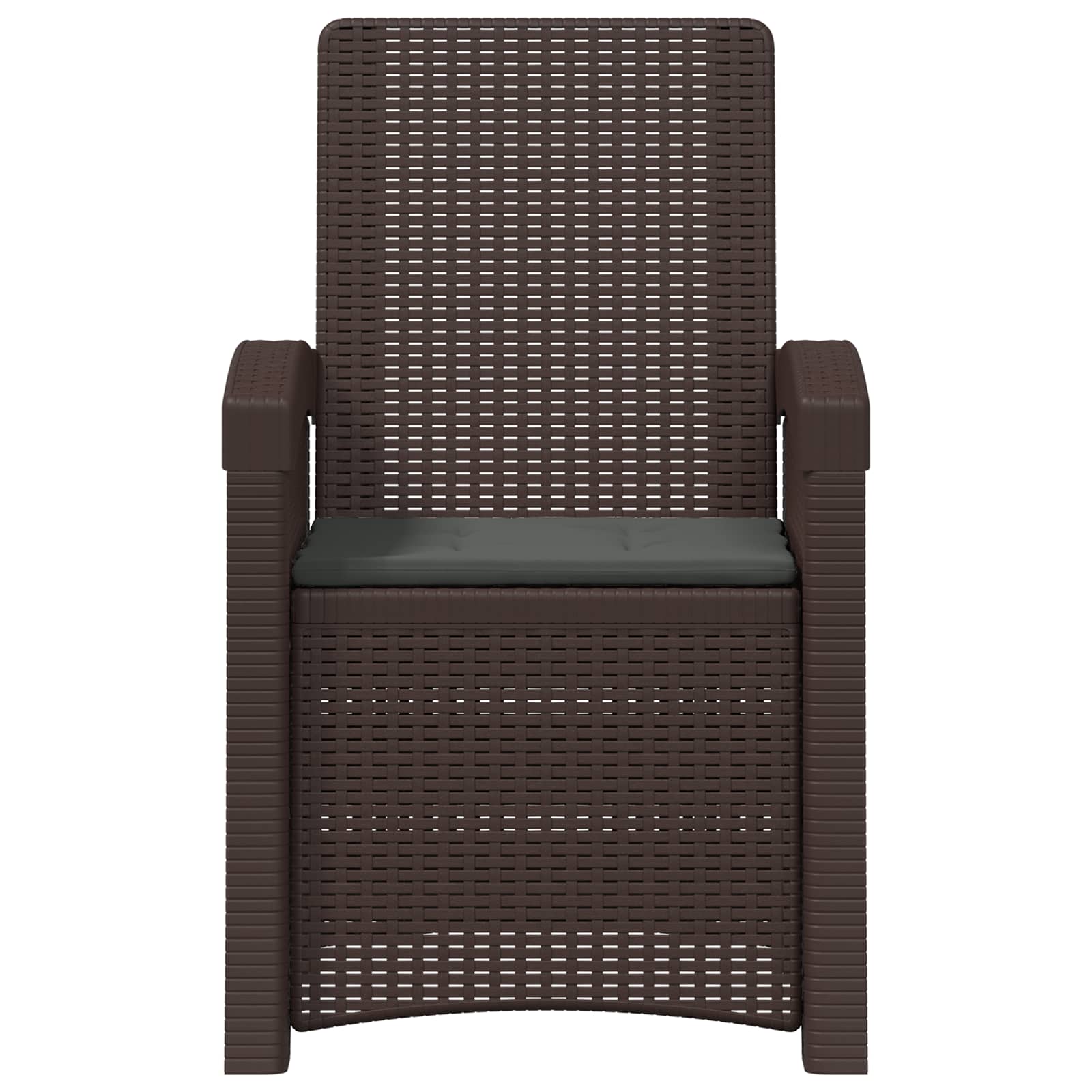 Liegesessel Garten Rattan-Optik 2 pcs Braun und Anthrazit PP