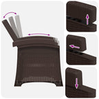 Liegesessel Garten Rattan-Optik 2 pcs Braun und Taupe PP