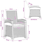 Liegesessel Garten Rattan-Optik 2 pcs Braun und Taupe PP