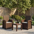 Liegesessel Garten Rattan-Optik 2 pcs Braun und Hellgrau PP