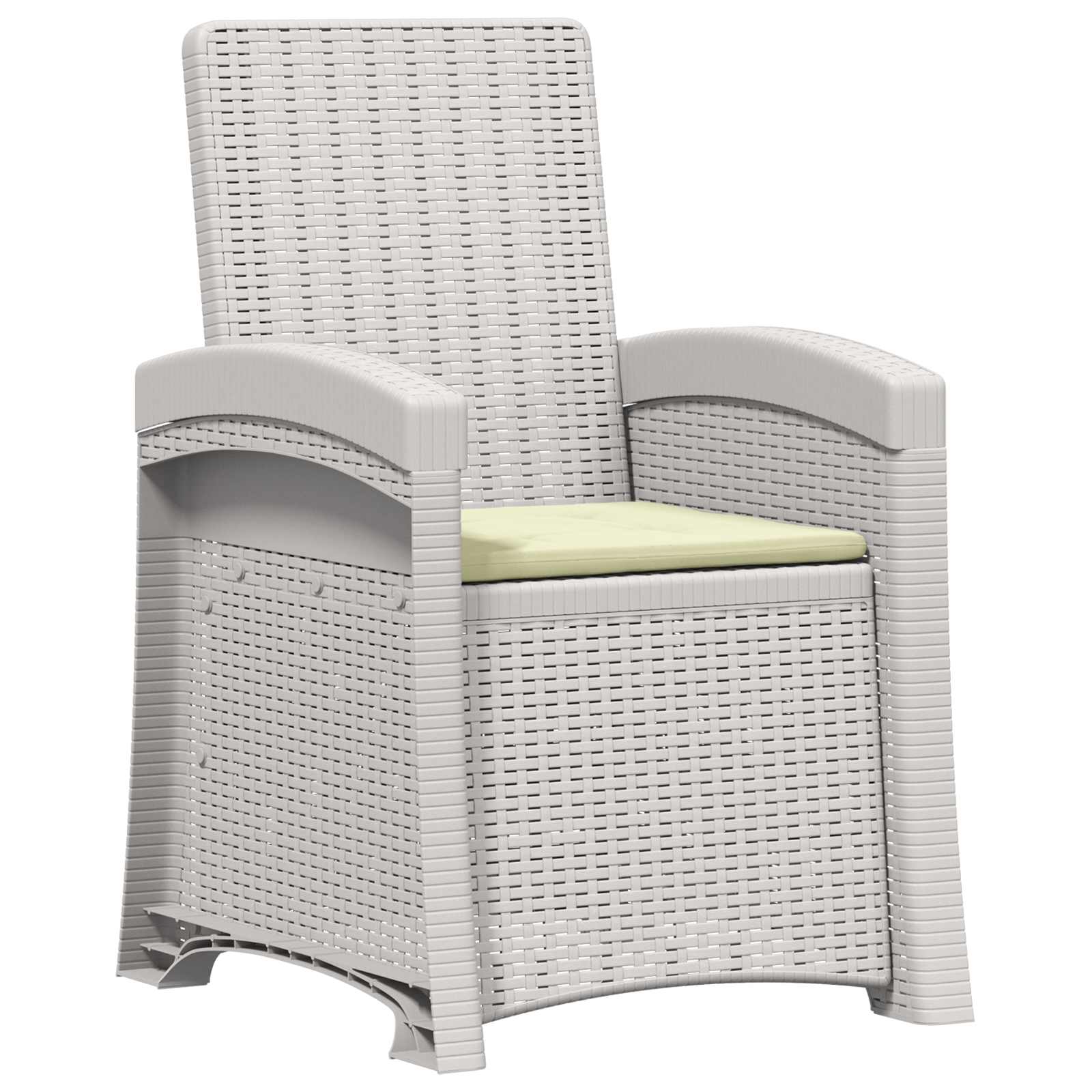 Liegesessel Garten Rattan-Optik 2 pcs Weiß und Creme PP