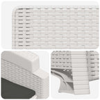 Liegesessel Garten Rattan-Optik 2 pcs Weiß und Anthrazit PP