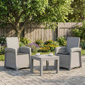 Liegesessel Garten Rattan-Optik 2 pcs Weiß und Anthrazit PP